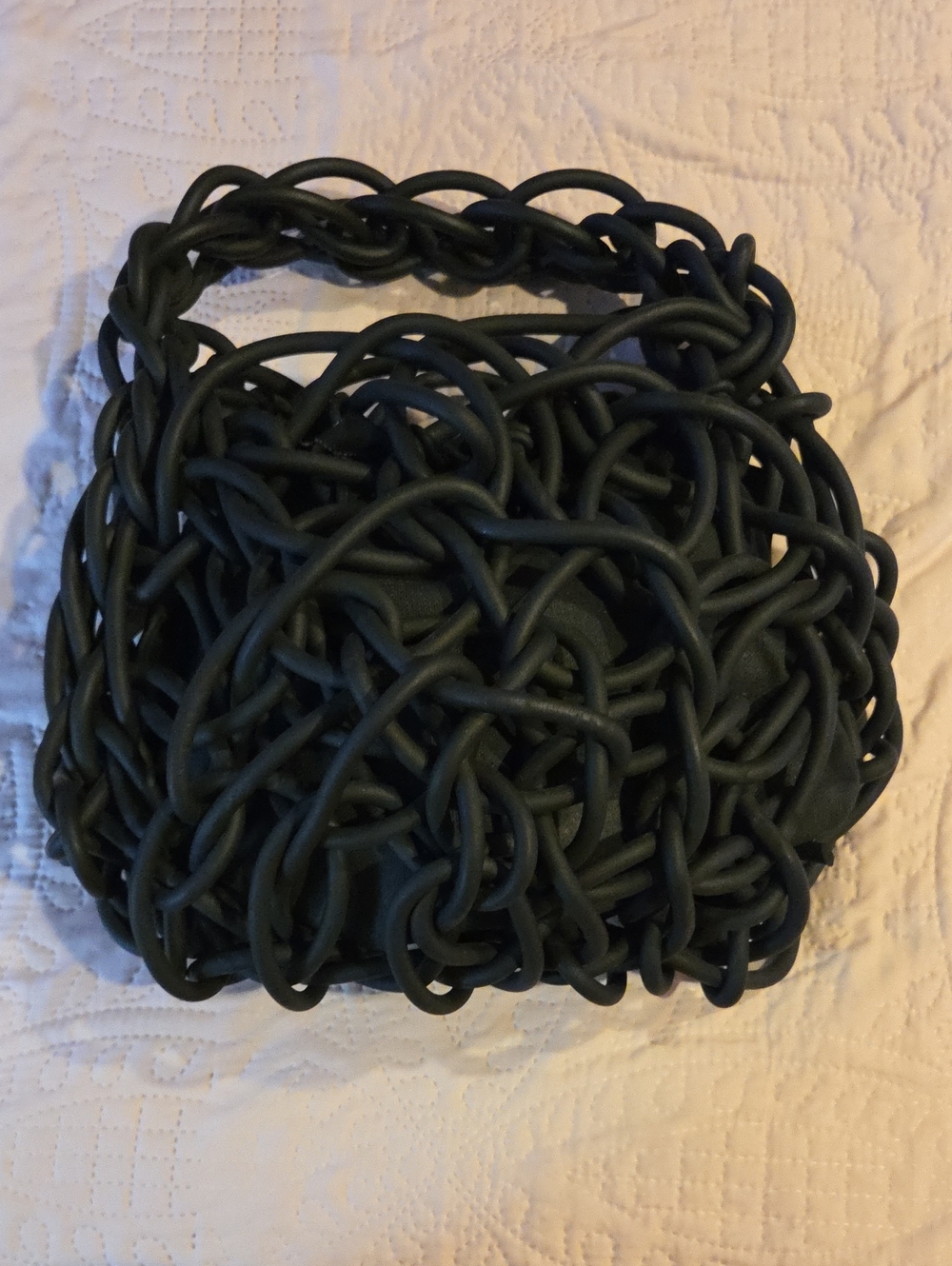 Neo Woven Knot Hand Bag - Black